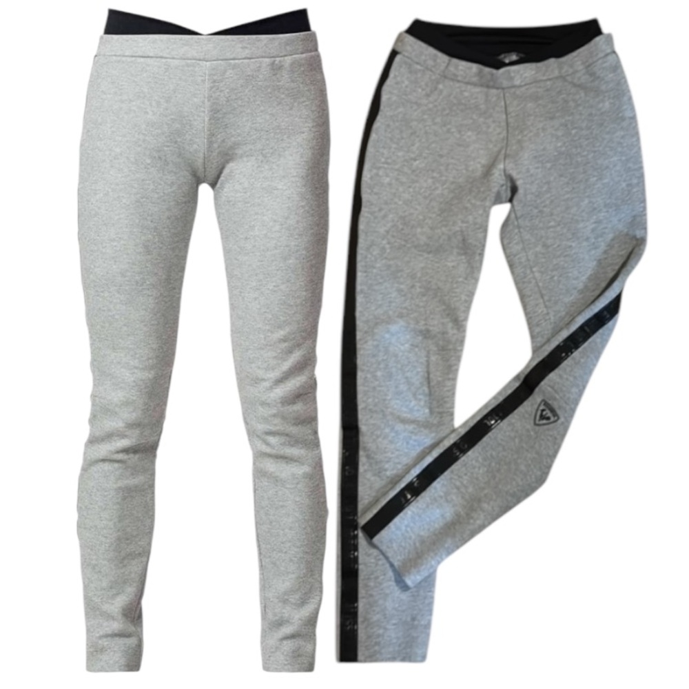 Rossignol Heather Grey Slim Leg Double Waistband Athletic Tech Jogging Pants